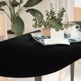 VidaXL Blat de masă maro &icirc;nchis 140x60x2 cm lemn masiv de stejar oval