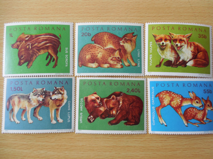 Serie timbre romanesti fauna animale nestampilate Romania MNH