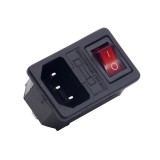 Mufa alimentare PC tata+siguranta+intrerupator 6A 250Vac panou