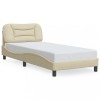 Cadru de pat fara saltea Hvar crema 80x200 cm tesatura