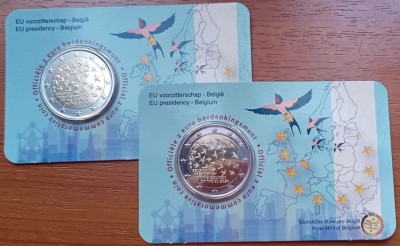 BELGIA moneda 2 euro comemorativ 2024 coin card foto