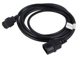 Cablu IEC C13 mamă la IEC C14 tată, 1,8m, negru, PVC, &Oslash;fir 1mm, Lanberg
