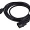 Cablu IEC C13 mamă la IEC C14 tată, 1,8m, negru, PVC, &Oslash;fir 1mm