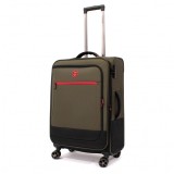 Troler Ella Icon Shadow cu 4 roti duble, Textil, 67x41x25 cm,&nbsp;Kaki ComfortTravel Luggage