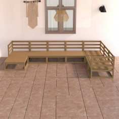 vidaXL Set mobilier de grădină, 7 piese, maro miere, lemn masiv pin