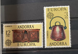 PC479 - Andorra spaniola 1976 Europa CEPT/ Obiecte artizanale, serie MNH, 2v