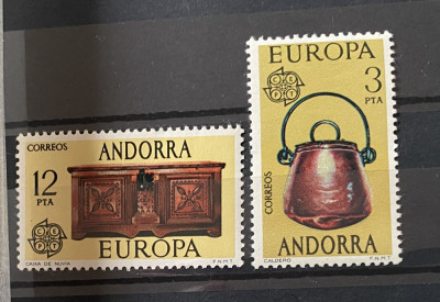 PC479 - Andorra spaniola 1976 Europa CEPT/ Obiecte artizanale, serie MNH, 2v foto