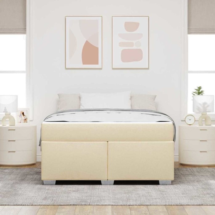 vidaXL Cadru de pat Crem 160 x 200 cm țesătură 3399199