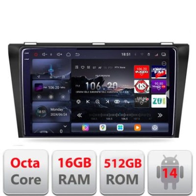 Navigatie Mazda 3 2009-2014 Edotec Kit-034 8 core QLED 2K 16+512 360 Android Waze USB Navigatie Internet Youtube Radio CarStore Technology foto
