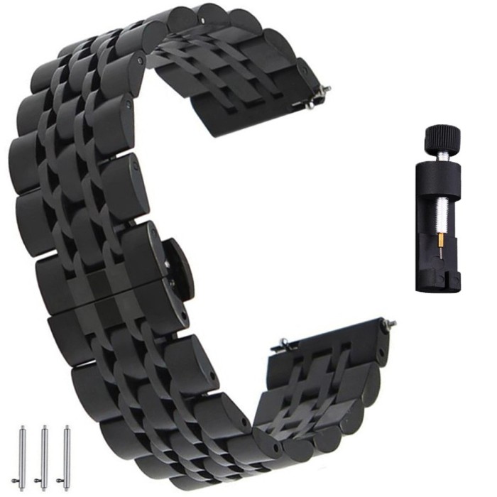 Curea otel inoxidabil, compatibila Huawei Watch GT 3 42mm, VD Very Dream&reg;, telescoape QR, Negru