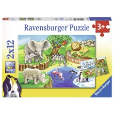 PUZZLE ZOO, 2x12 PIESE