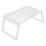 Tavă-masă pliabilă pentru laptop, Plastic Alb, 54x35x27cm, CMCLASS
