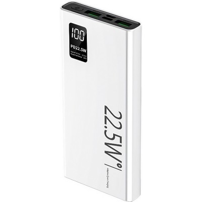 Baterie Externa Powerbank, Flippy, Ultra-Subtire cu Ecran Digital, Compatibilitate Universala, TYPE-C si USB x2, 10000 mAh, Power Delivery 22.5W, 144x foto