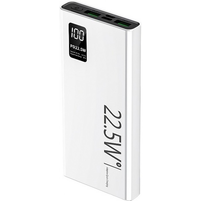 Baterie Externa Powerbank, Flippy, Ultra-Subtire cu Ecran Digital, Compatibilitate Universala, TYPE-C si USB x2, 10000 mAh, Power Delivery 22.5W, 144x