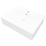 Cumpara ieftin Chiuveta dreptunghiulara din ceramica cu preaplin si scurgere 60x46 cm