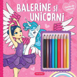 Balerine și unicorni - Carte de colorat - Paperback - Mimorello