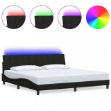 Cumpara ieftin Cadru de pat fara saltea, Hanko, negru, 200x200 cm, textil