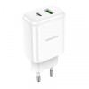 Incarcator Retea Borofone BBN4 Potential, 20W, 3A, 1 x USB-A - 1 x USB-C, Alb