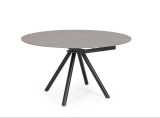 Cumpara ieftin Masa rotunda extensibila otel negru piatra gri inchis Rauni 87/&oslash;135x77/75h