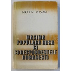 MAXIMA POPULARA RUSA SI CORESPONDENTELE ROMANESTI de NICOLAE ROSIANU , 1979