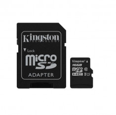 Card memorie Kingston microSDHC 16 GB (SDC10G2/16GBSP) clasa 10 + adaptor foto