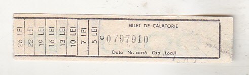bnk div Autotransport Dolj - bilet de calatorie 1991 - 26 lei