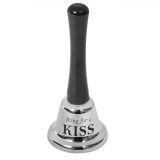 Clopoțel Metalic, Model &quot;Ring for a Kiss&quot;, Negru, Diametru 5 cm, &Icirc;nălțime 12.5 cm, Oem