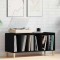vidaXL Dulap pentru discuri de vinil Stejar negru 100 x 38 x 48 cm 862868