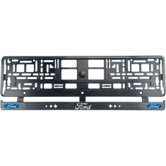 Set 2 bucati, suport numar inmatriculare Carbon, Ford II