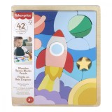 Puzzle din lemn, Fisher Price, Spatiu, 42 piese, HXY42