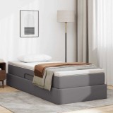 Cumpara ieftin Pat cu saltea si spatiu de depozitare cu saltea Gri 90 x 190 cm