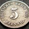 Moneda istorica 5 PFENNIG - GERMANIA, anul 1901 *cod 5367 - litera A = BERLIN