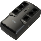 UPS Offline (fara AVR), 600VA/ 300W, 6 x socket Schuko, indicatie status cu LED, conector USB, Mustek