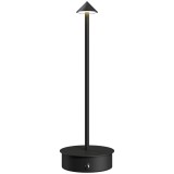 HOMCOM Lampă de Masă Re&icirc;ncărcabilă cu USB, Lampă Fără Fir cu Temperatura Culorii Reglabilă 3000K/4500K/6500K, Control Tactil, Autonomie 4-8 Ore, Negru