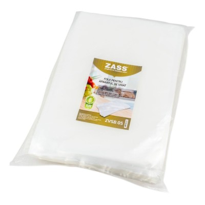 Pungi pentru aparat de vidat alimente, Zass ZVSB 05, 25 x 35 cm, rezistenta la caldura si frig, fara BPA, transparent, set 100 b foto
