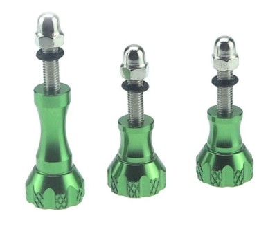 Set 3 Suruburi din Aluminiu CNC pt Camere Gopro Hero Session Albastru Verde foto