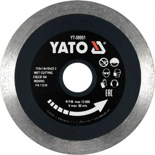 Disc diamantat continuu 115 mm ceramica Yato