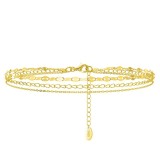 Cumpara ieftin Bratara de glezna argint 925, JW1813, model triplu, placata cu aur