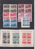 ROMANIA 1947 LP 217 LP 218 a+1 MAI ZIUA MUNCII + P.A. IN BLOCURI DE 4 TIMBRE MNH