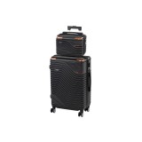 Leziter TraveLux Urban IV Set Valize Medie + Trusa Toaleta, ABS, Roti 360, Cod Numeric, Negru