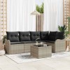 VidaXL Set de canapele pentru grădină 6 pcs Gri deschis Rattan poli 3345712