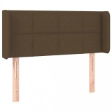Cumpara ieftin Tablie de pat cu aripioare maro inchis 93x16x78/88 cm textil