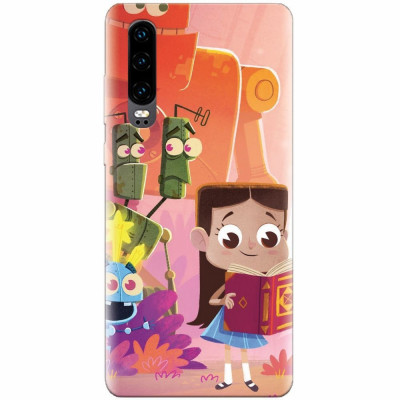 Husa silicon pentru Huawei P30, Children Kids Robots Illustration Colorful K foto