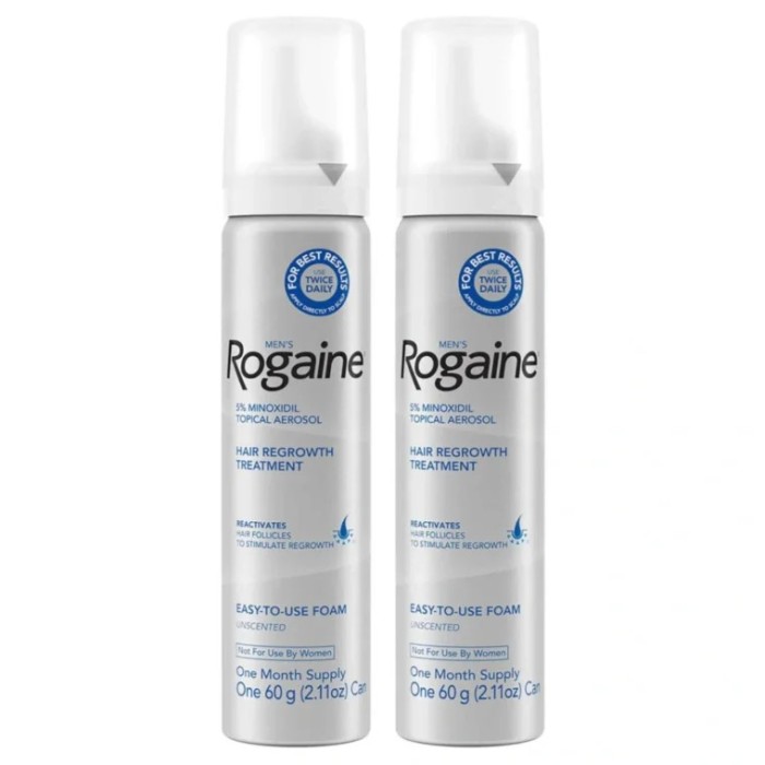 Spumă Rogaine Minoxidil 5% pentru barbati, Tratament &icirc;mpotriva căderii părului, 2 Flacoane