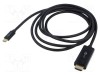 Cablu DisplayPort la USB-C 3m negru Goobay PVC aurit 4K UHD