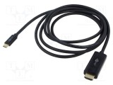 Cablu DisplayPort la USB-C 3m negru Goobay PVC aurit 4K UHD