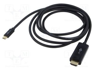Cablu DisplayPort la USB-C 3m negru Goobay PVC aurit 4K UHD foto