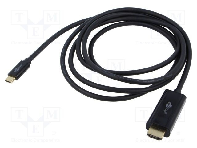 Cablu DisplayPort la USB-C 3m negru Goobay PVC aurit 4K UHD