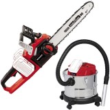 Einhell GE-LC 36/35 Li + TE-AV 18/15 Li C PXC - Drujba fara acumulatori si incarcator Li-Ion 18 V - Ah 35 cm 15 m/s + Aspirator pentru cenusa 100 mbar