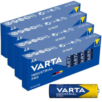 10 baterii alcaline lr06 industrial pro varta foto